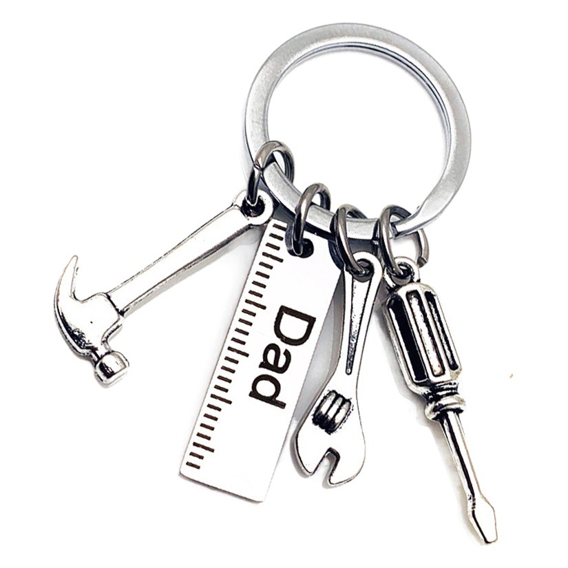 DIY stainless steel keychain Dad/papa hammer screwdriver wrench Dad tools Father's Day gift