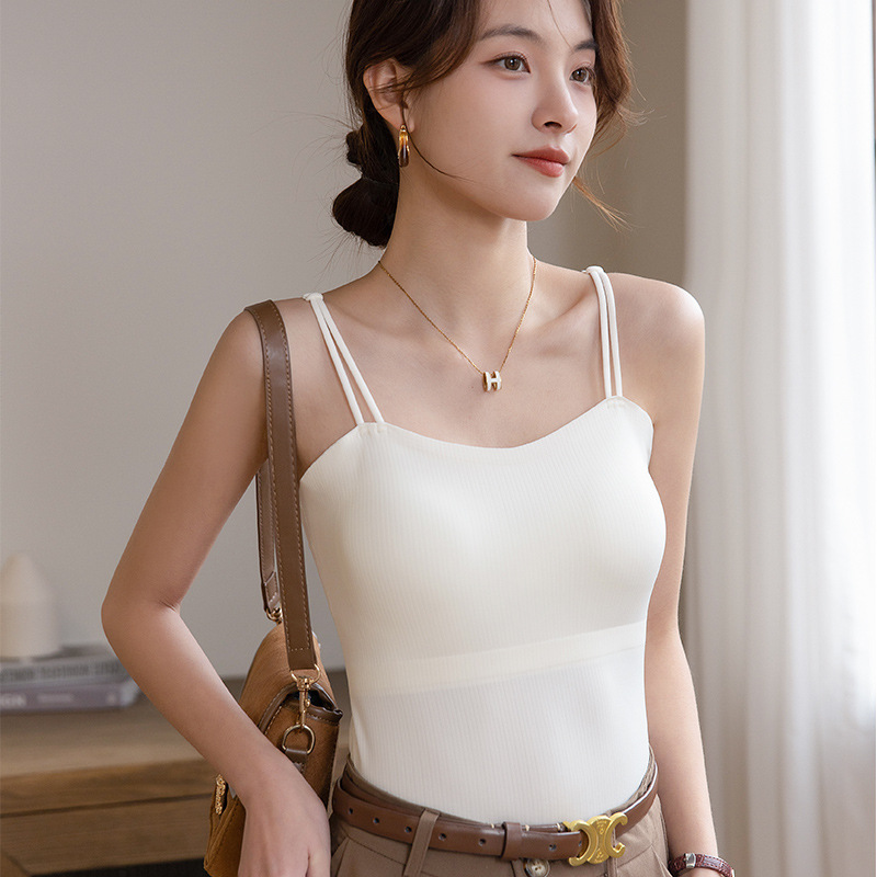 Picture of Summer Camisole Women's 2024 New Style Inner Base Outer Wear Beautiful Back Bra One-piece 6611 with Chest Pad