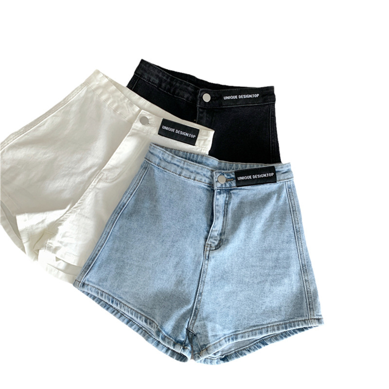 Picture of High-Waisted Denim Shorts for Women Summer 2021 New Elastic Tight Hip Lifting Tights for Small People to Wear Hot Pants