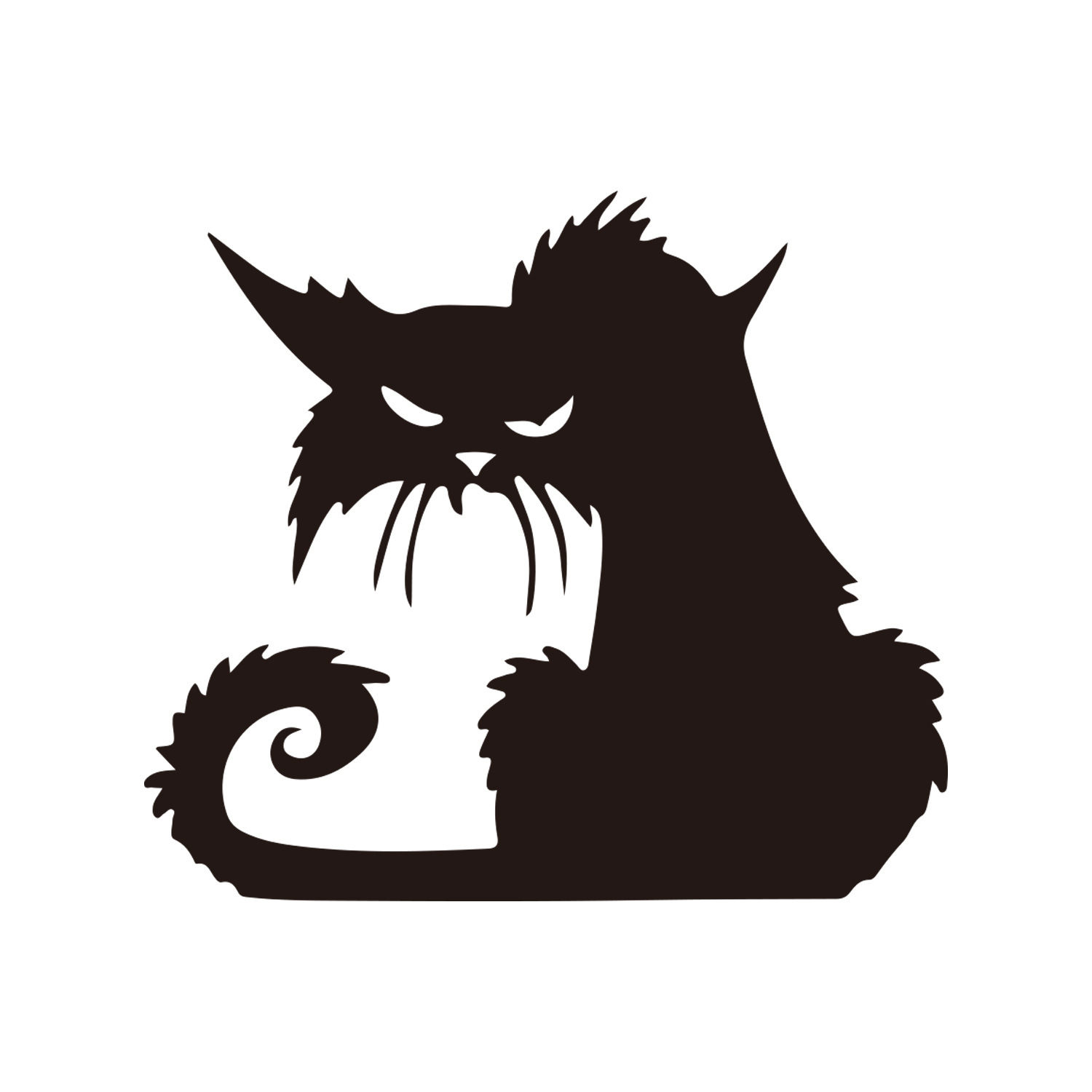 Picture of Carved domineering cat Halloween black cat wall stickers living room bedroom background decoration cross-border removable stickers A201