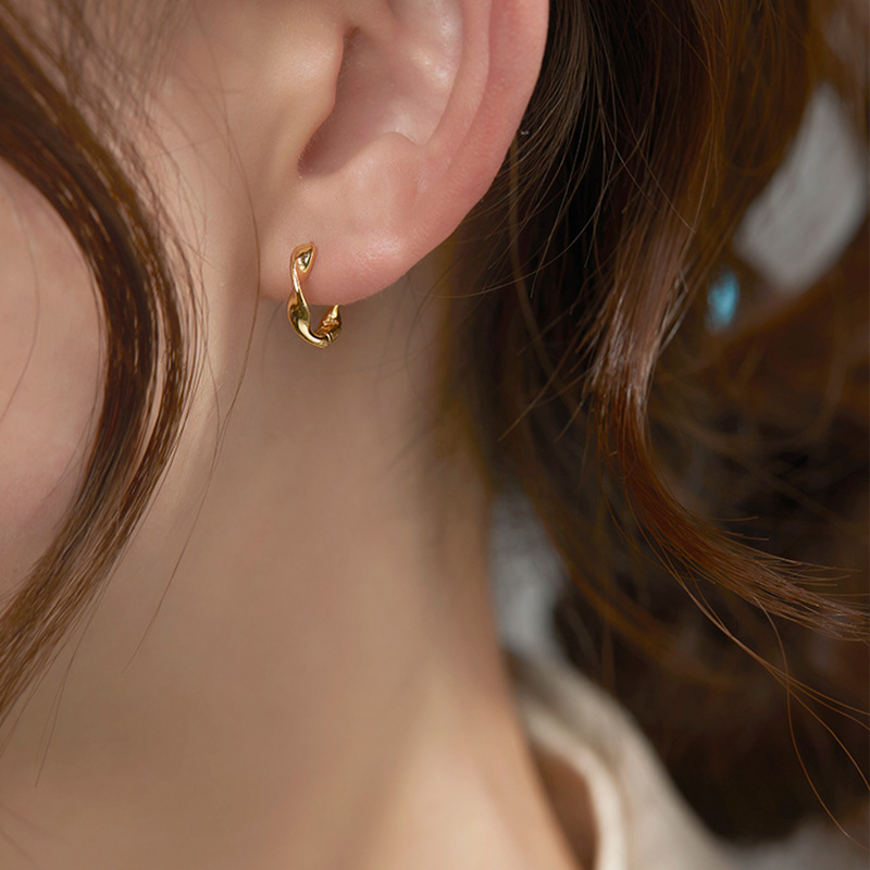 Picture of Summer Simple Earrings, Versatile and Fashionable Earrings That Don’T Need to Be Removed When Sleeping, Niche Design Earrings, Twists