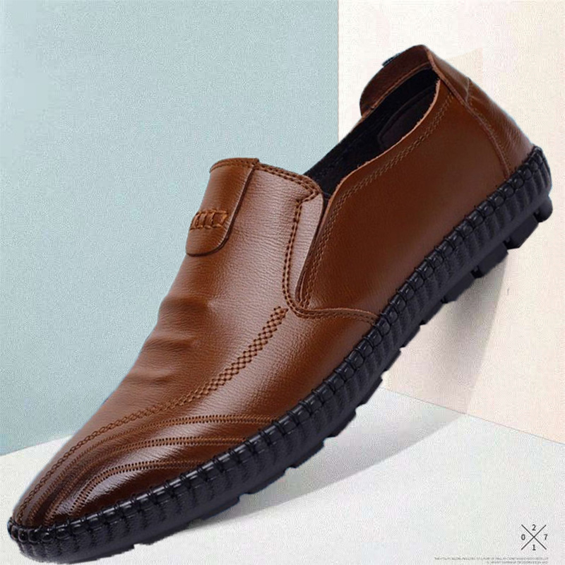 Foreign trade 2024 spring new small leather shoes business casual bean shoes Korean fashion a generation of comfortable men's shoes