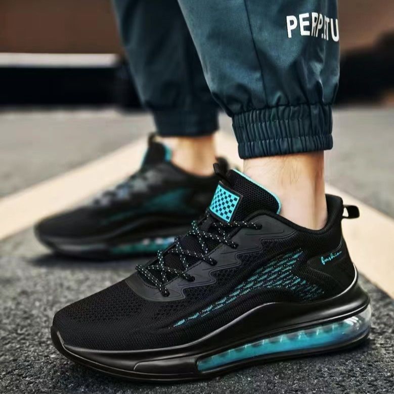 Men's Shoes, Fashionable Full-Length Air-Cushion Running Shoes, Breathable Cross-Border Large Size Thick-Soled Trendy Shoes, Men's Sports and Casual Shoes Wholesale