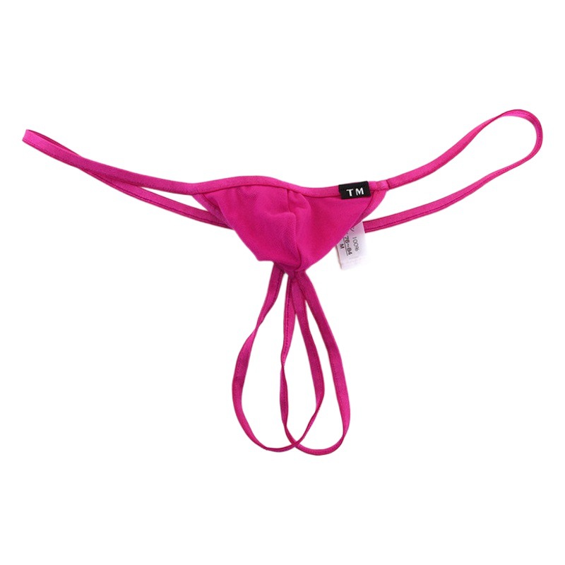 New Sexy Men's Thong Men's Hollow Pocket Double Thong Four Seasons Can Wear Sexy Breathable Silky Underwear