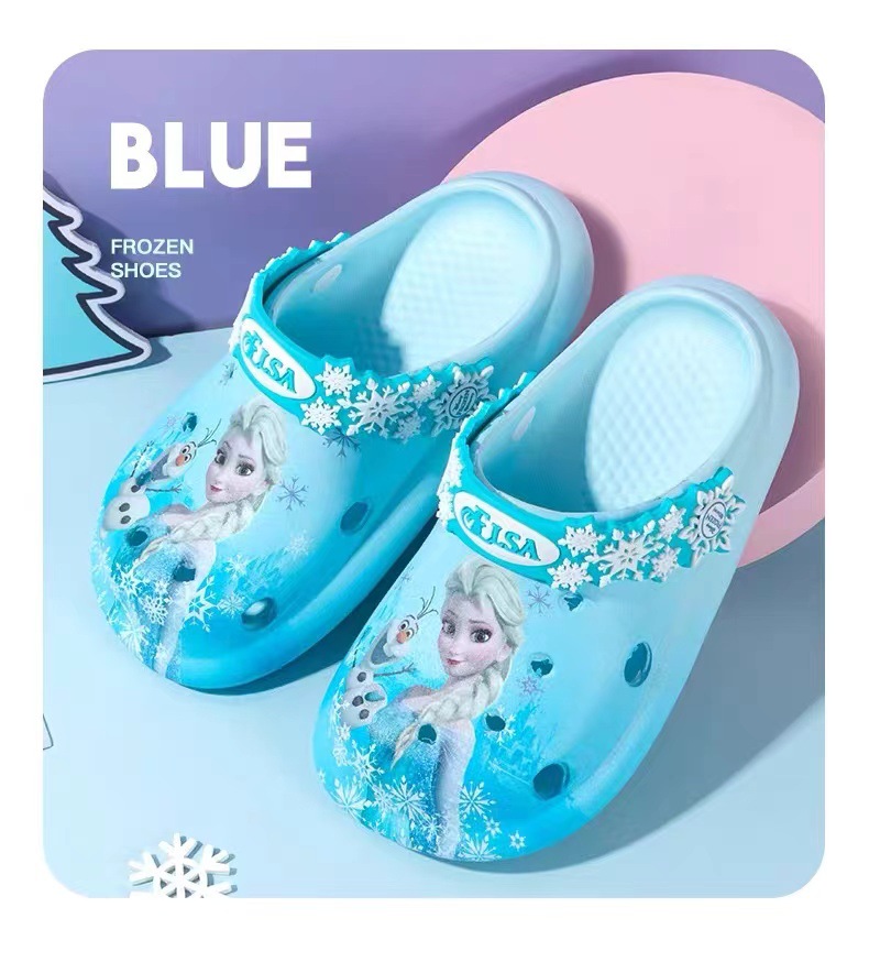 Picture of Disney Children's Hole Shoes Baby Slippers Princess Elsa Girls' Summer Sandals Toddler Non-slip Soft Bottom