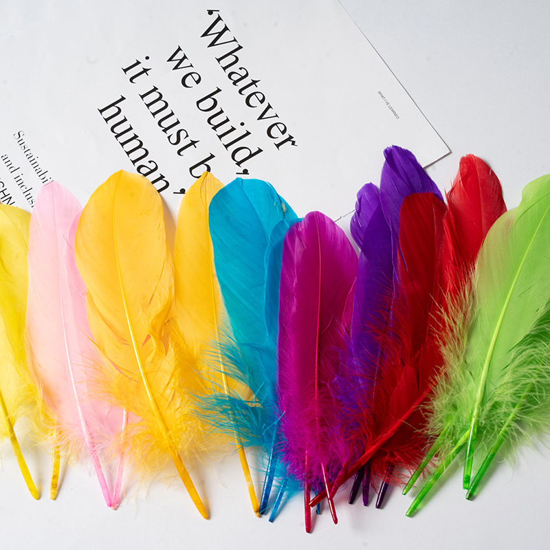 Goose Feather Large Floating Hard Floating Feather Color Imitation Diy Jewelry Accessories Kindergarten Handmade Material Wings Decoration