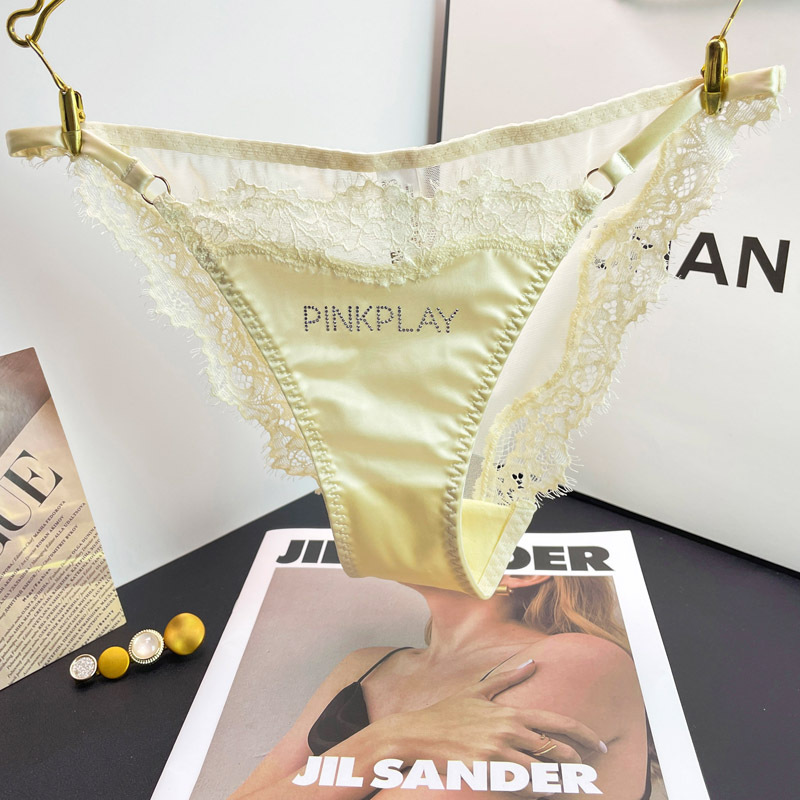 Picture of New Style Underwear Women's Lace Sexy Pure Lust Style Diamond Decoration Comfortable Breathable Large Size Medium Low Waist Briefs Satin