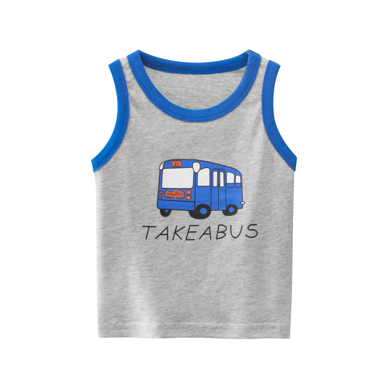 Picture of 2025 Summer Children's Clothing New Korean Style Boys' Sleeveless Tops Wholesale 27Kids Baby Clothes Vest Thin Section