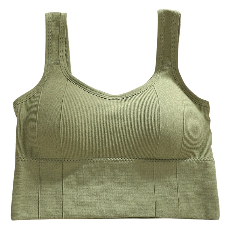Korean Style Summer Beautiful Back Intimates, Anti-Exposure Tube Top with Breast Pads, Short Outer Wear Sports Camisole