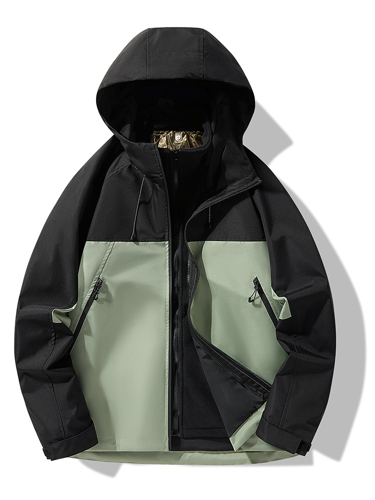 New autumn and winter assault clothing for men and women with graphene liner three-in-one outdoor hooded windproof warm mountaineering suit