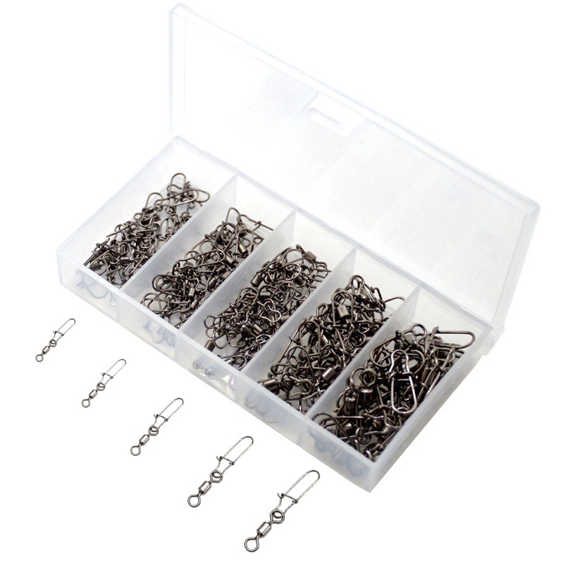 100pcs/50PCs American high-speed swivel reinforced pin fishing Luya fishing gear accessories 8-ring connector