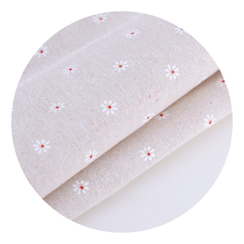 Picture of Wholesale daisy series linen fabric sand cloth background cloth stall tablecloth cotton linen pillow cushion fabric