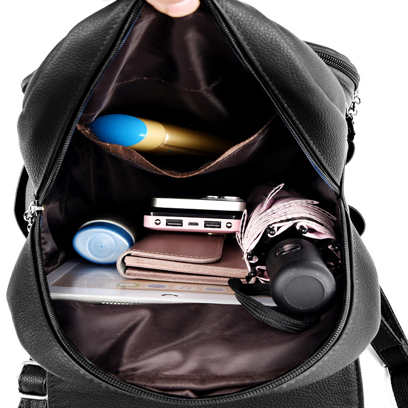 Picture of New Fashion Soft Leather Backpack Cross-border Wholesale All-match Multi-function Women's Bag Women's Portable PU Backpack