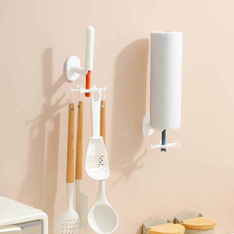 Picture of Nordic Kitchen Hook Punch-free Rotary Hook Multi-functional Lazy Rag Hanger Wall Hanging Six-claw Hook
