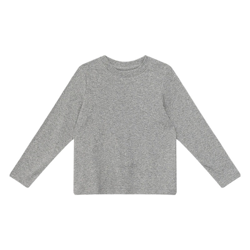 Autumn Boys T-shirt Long-sleeved White All-match Crewneck Base Shirt Autumn Children Loose Breathable Top