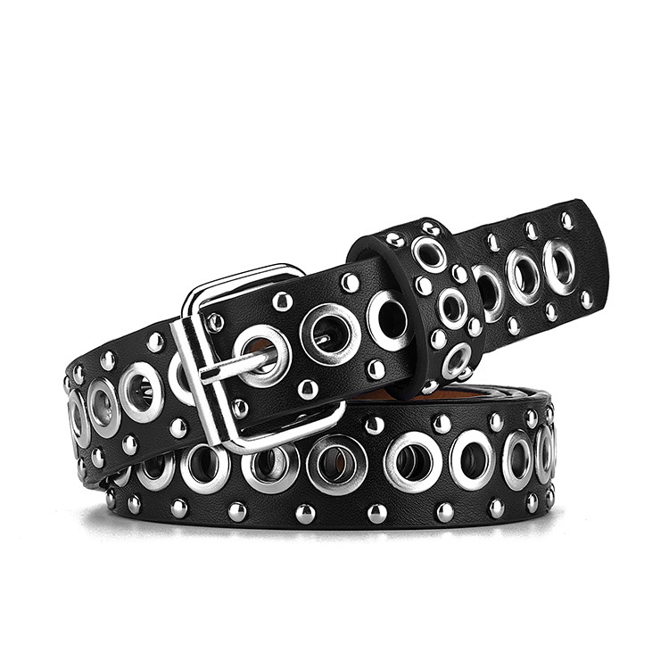Picture of Belt Women's European and American Punk Rivet Street Personality Men's Belt Air Eye Belt Girls' Cross-border Hipsound Hair
