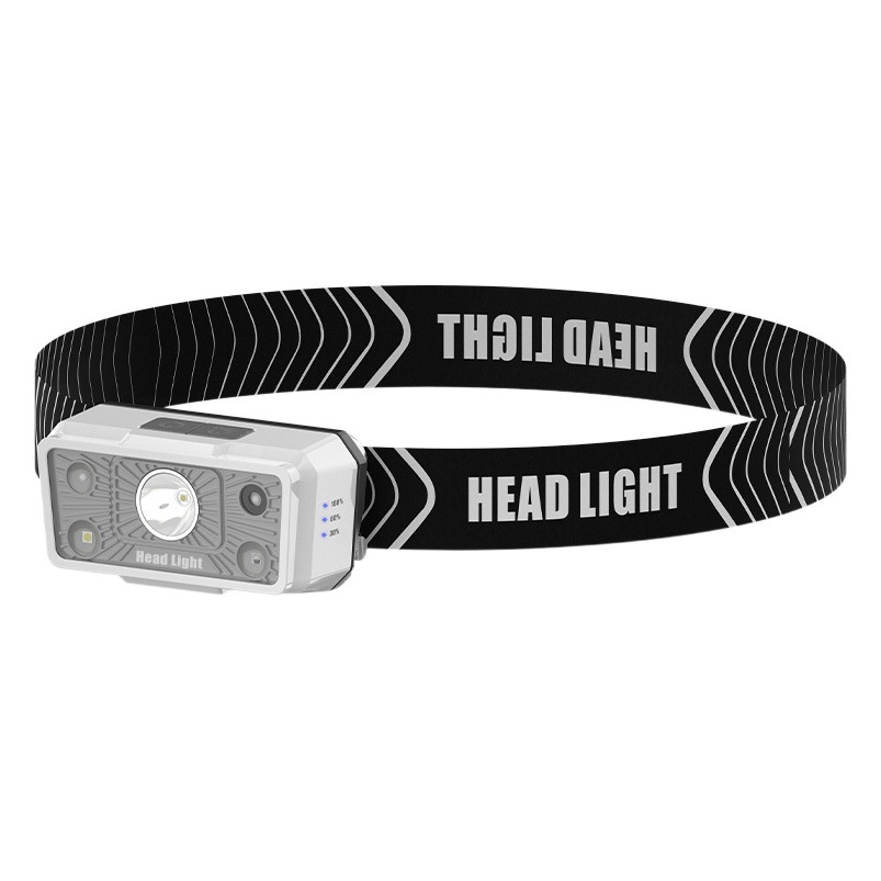 Trace detection cross-border new strong light XPG lamp beads + cob running headlight portable waterproof night fishing wave induction