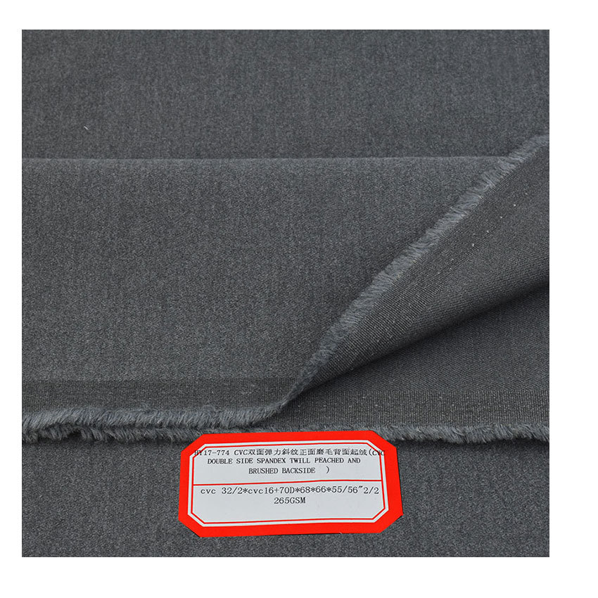Cvc2/2 Two Ways Stretch Cvc Twill Woven Back Velvet Cotton Polyester Velvet Double-Sided Stretch
