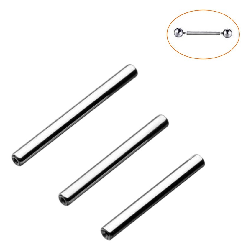 G23 titanium inner tooth straight rod 16G14G titanium alloy human body puncture jewelry processing ear bridge tongue nail ear drum nail