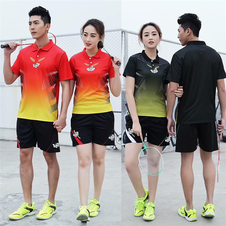 New Table Tennis Clothes for Men and Women Summer Quick-drying Short-sleeved Lapel Couple Sports Competition Training 36182 Clothes
