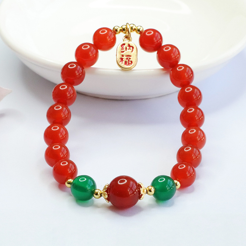Picture of Yanyu natural red agate bracelet green chalcedony lucky bracelet female jewelry factory wholesale delivery MN2123009