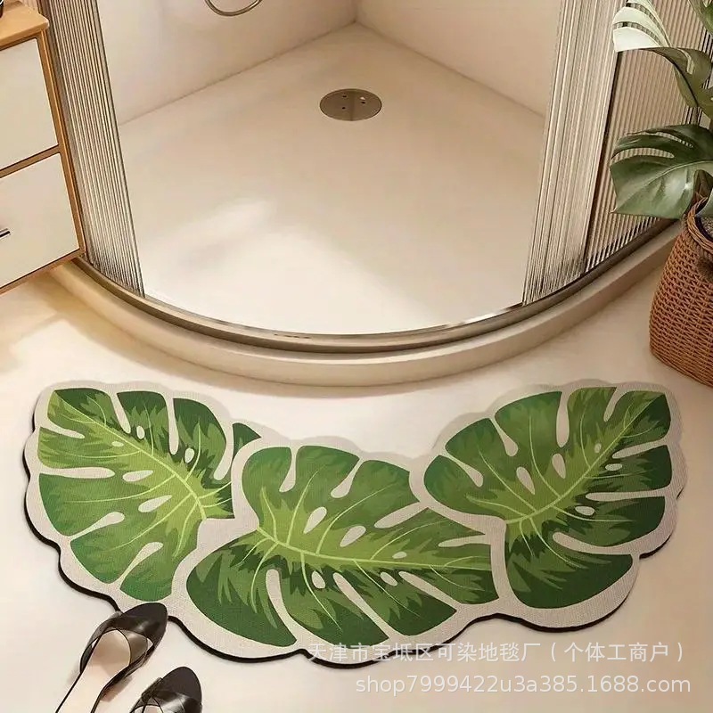 Bathroom Mat Small Fresh Shaped Arc Tortoise Bamboo Shower Door Absorbent Foot Mat Toilet Foot Mat Wholesale