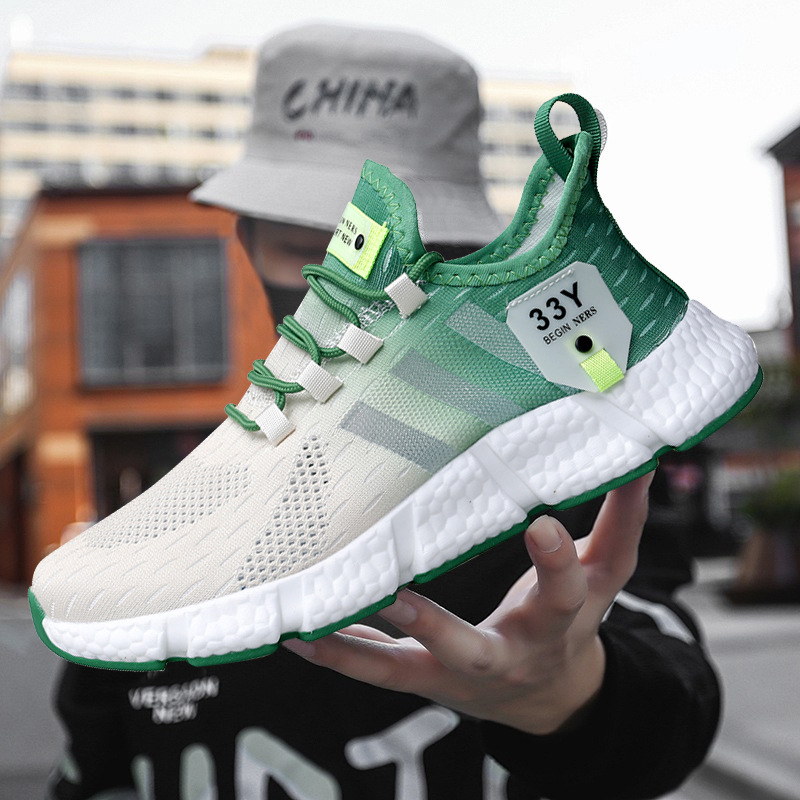 Picture of Poop foot feeling export European and American Foreign trade cut label high-end men's shoes real popcorn bottom Men's sports casual running shoes