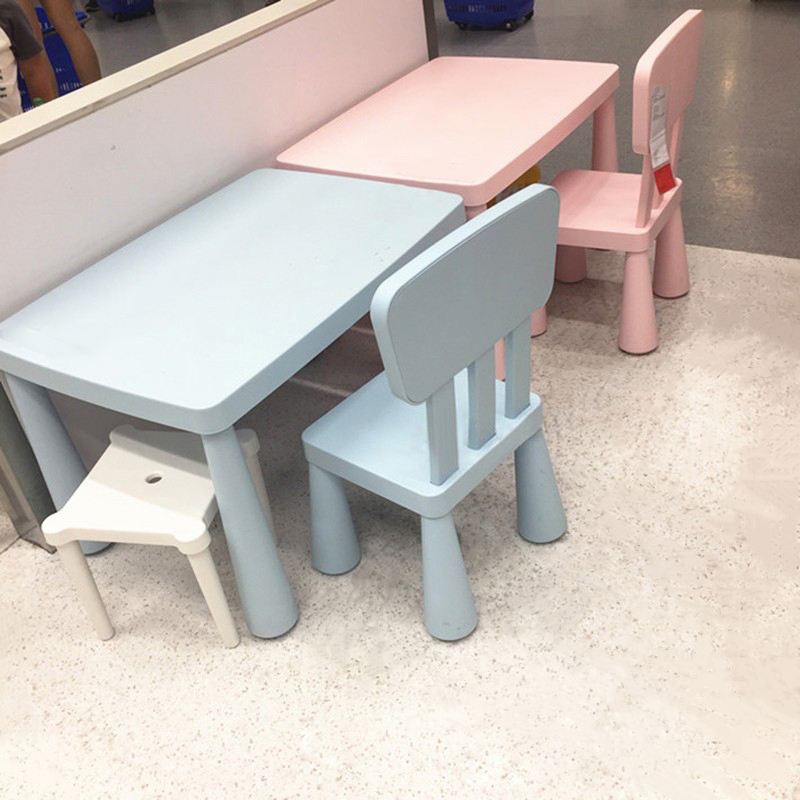 Kindergarten Kids Desk and Chair Set Baby Study Desk Thickened Simple Liftable Multifunctional Plastic Square Table