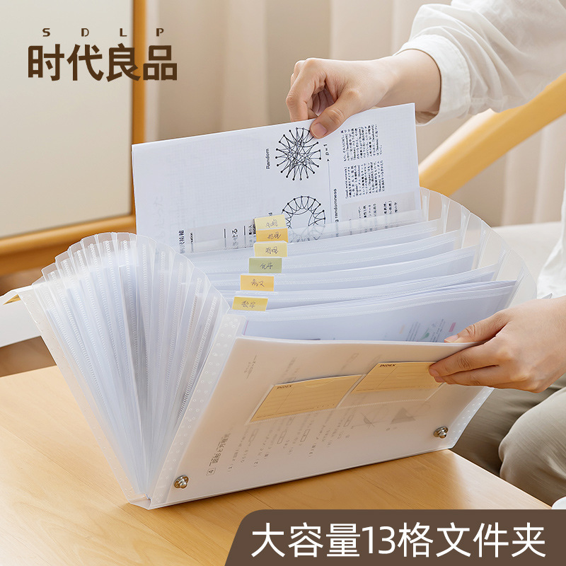 Picture of Multi-layer organ bag folder a4 test roll bag roll classification storage bag multi-layer classification folder bill bag
