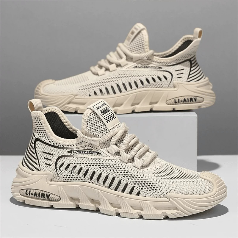 Foreign Trade Sports Men's Shoes Summer 2024 New Breathable Flying Weaving Shoes Men's Thin Mesh Shoes Soft Bottom Explosion Coconut Shoes