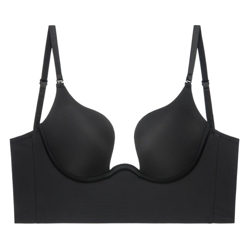 Sexy Gloss Seamless Underwear U-shaped Big Backless Beautiful Back Bra Small Chest Gathering Anti-sagging Bra Neck Bra