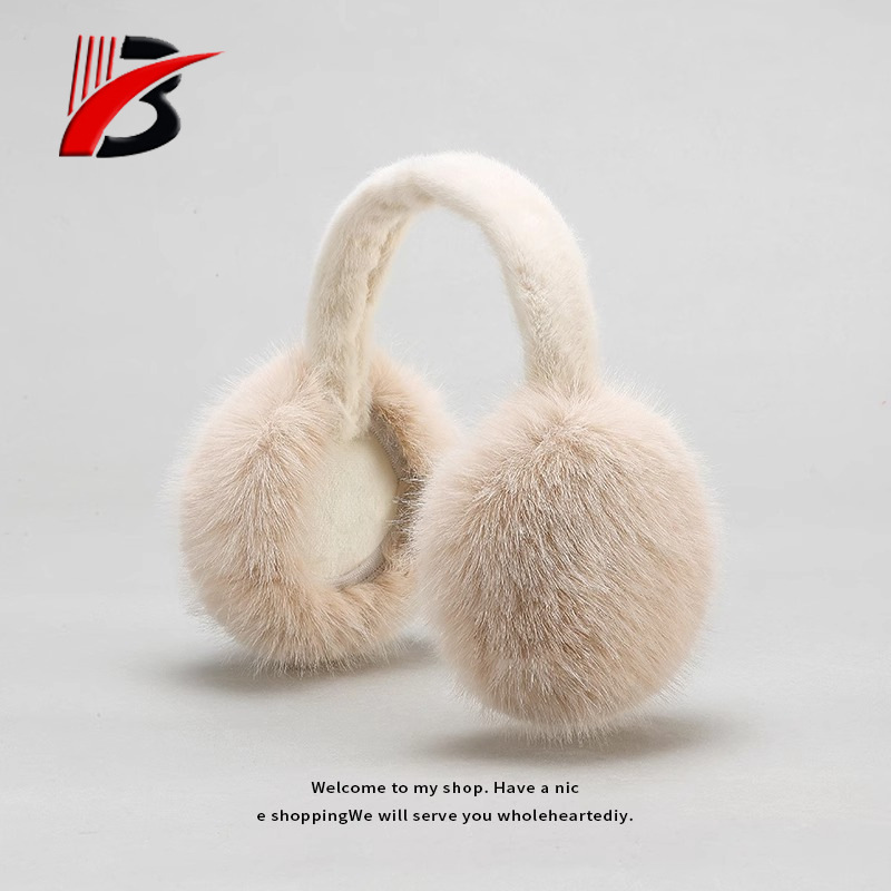 Cute plush winter warm earmuffs for men and women fleece-lined cold-proof anti-freezing earmuffs ear protection artifact foldable ear warming