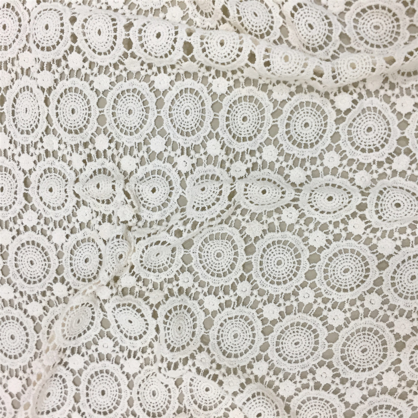 Picture of Hollow water soluble fabric lace embroidery 110CM wide circle handmade DIY clothing accessories lace fabric