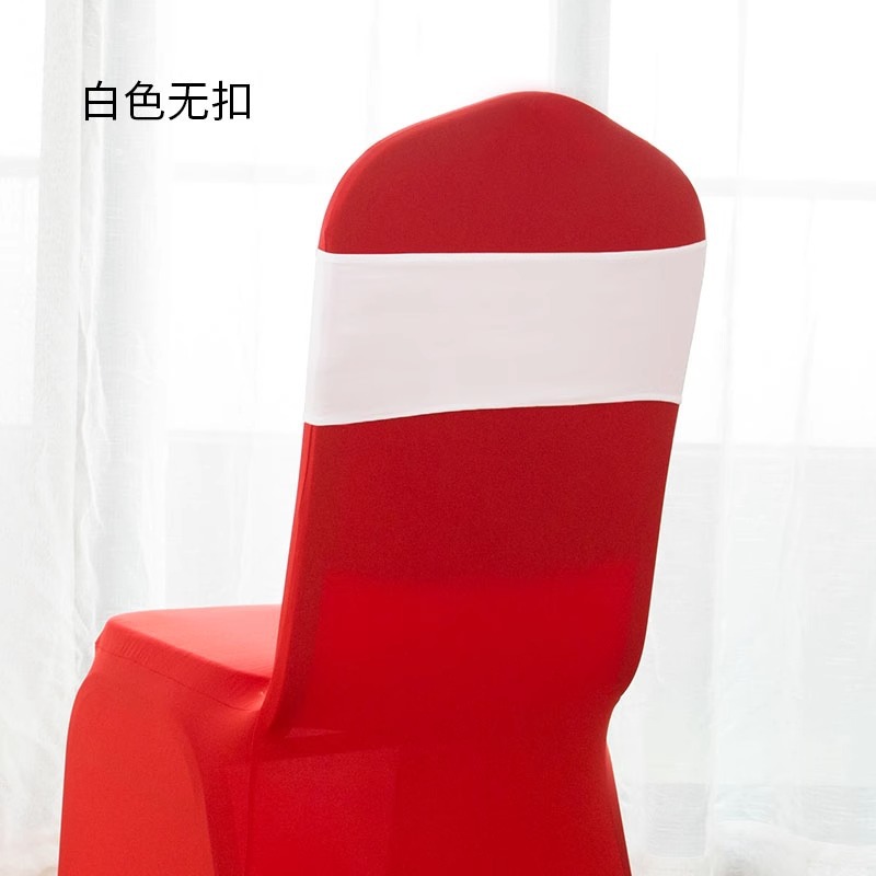 Picture of Backrest Flower Stretch Chair Cover Bow Banquet Decoration Free Wedding Ribbon Wedding Hotel Ribbon Stool Strap