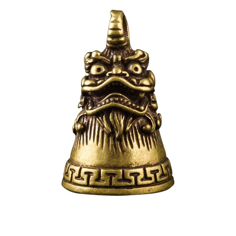 Handmade Brass Monster Bell Car Keychain Pendant Year Beast Drive Bi Bell Body Protection Feng Shui Stall Wholesale