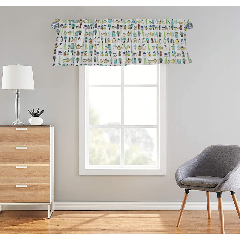 Hole-free Half Curtain Short Curtain Kitchen Half Curtain Bay Window Gauze Curtain Shading Balcony Half Shade Curtain Transparent Small Curtain