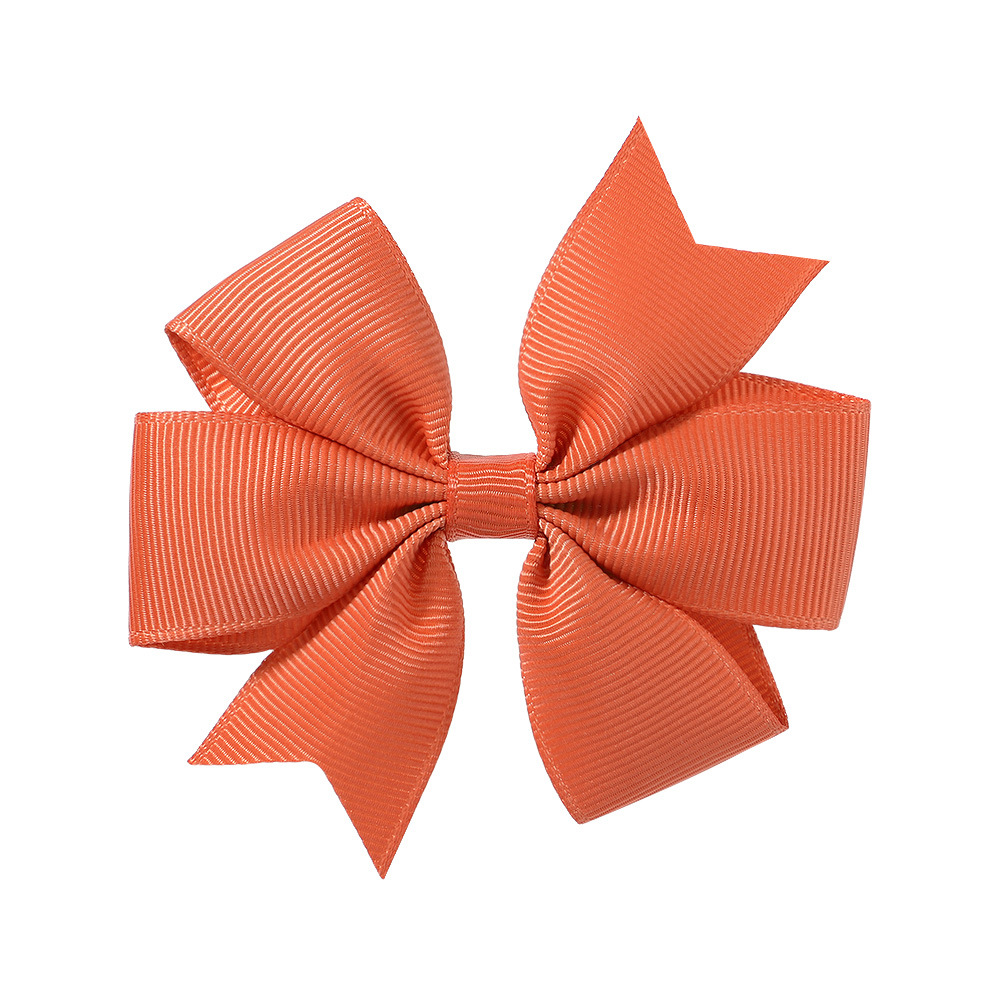 Picture of 53 Colors Amazon Hot Selling Six-Ear Pure Color Ribbed Fishtail Bow Hairpin Hair Accessories Kidsren's Headwear 564