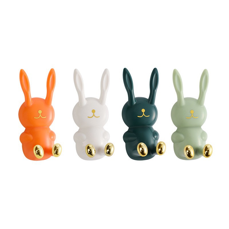 Picture of Cute rabbit punch-free hook seamless wall hanging storage wash cup toothbrush rack bathroom multi-functional sticky hook
