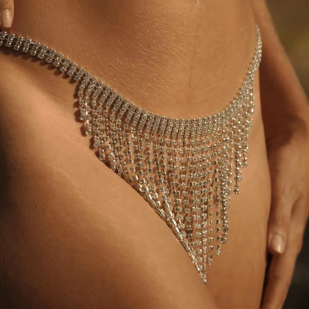 Picture of Beautiful Multi-Layered Rhinestone Waist Chain Jewelry Accessories Hip-Hop Multi-Layered Tassel Waist Chain Leg Chain Sexy Nightclub Body Chain