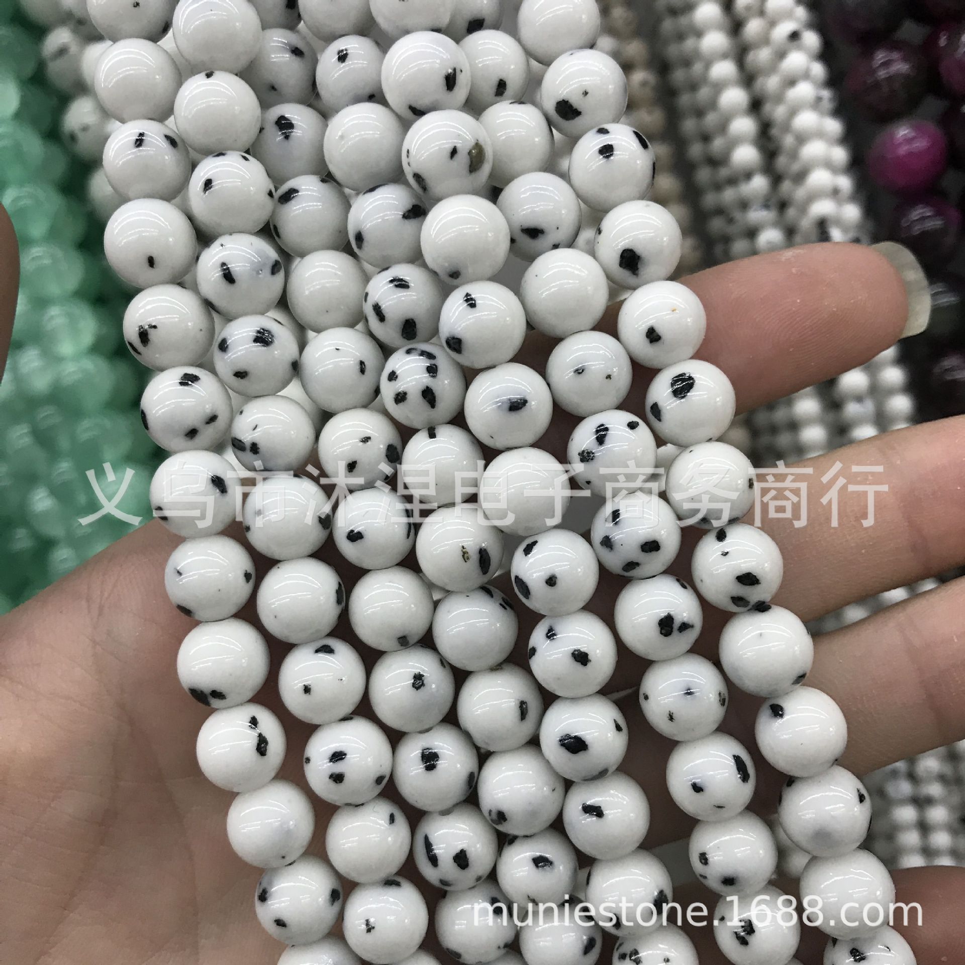 Picture of Cross-border natural stone synthetic Bodhi round beads loose beads semi-finished jewelry accessories White Jade Bodhi root spot