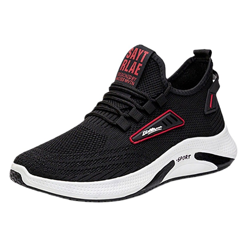 Men's Sports Shoes Spring New Style Fly Woven Mesh Casual Shoes Foreign Trade Soft Sole Comfortable Running Shoes Trendy Men's Shoes
