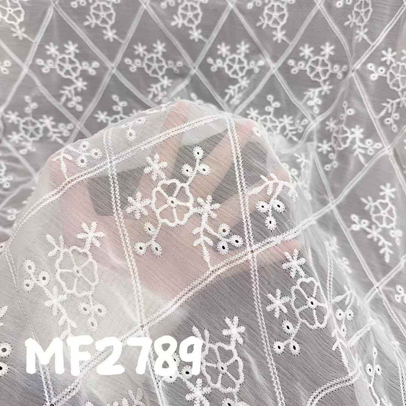 Xiaojun Textile Computer Mesh Embroidered Printed Fabric Fashion Fabric Children's Wear Fabric Dress Hanfu Fabric