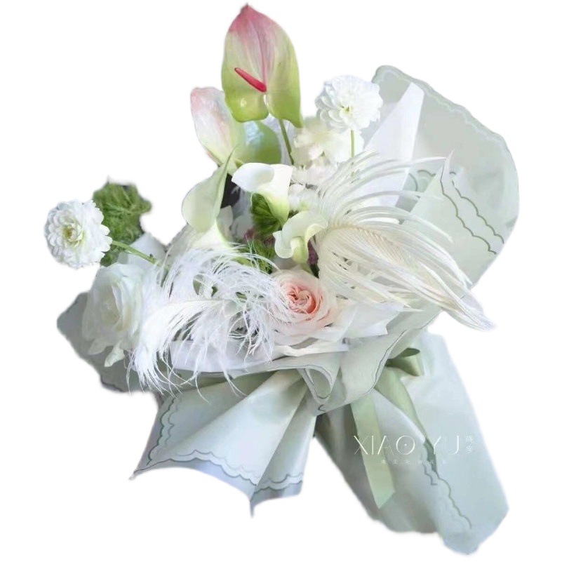 Small handkerchief wrapping paper lace bouquet wrapping paper waterproof jelly film flowers gift wrapping paper factory wholesale