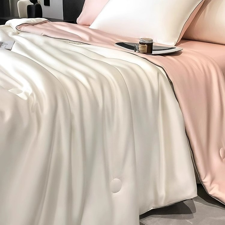Picture of Lyocell Tencel Summer Quilt Summer Cooling Quilt Summer Cooling Ice Silk Air Conditioning Quilt Four-Piece Set Single Thin Quilt Machine Washable