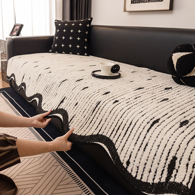 Plush shaped sofa cushion autumn and winter 2025 new non-slip cushion sofa cover irregular straight sofa cover