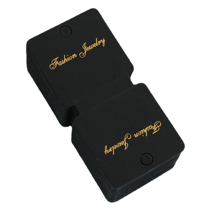 Universal ins popular bronzing black bracelet necklace cardboard jewelry packaging card folded display in stock wholesale