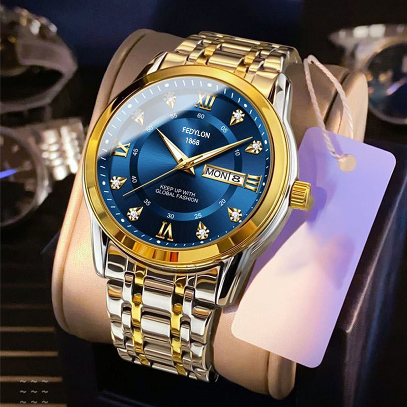 High-Looking Popular Live Broadcast Vertilan Brand Waterproof New Men's Watch English Dual Calendar Luminous Quartz Watch