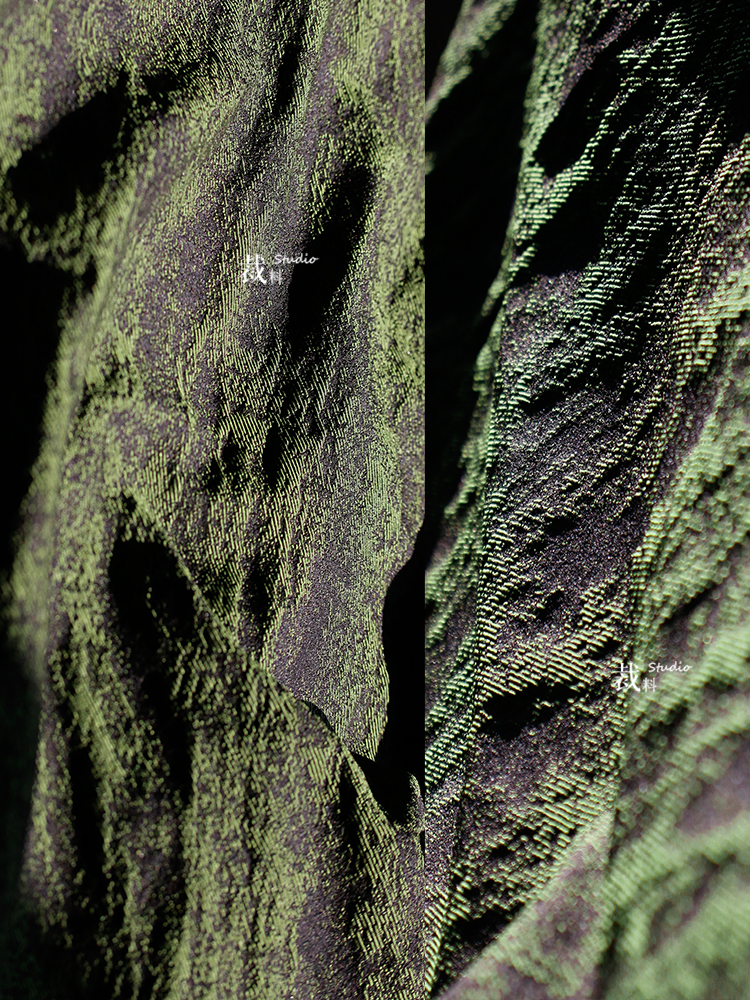 Moss Black Green Vintage Three-Dimensional Jacquard Texture Fabric Coat Top Fashion Designer Fabric