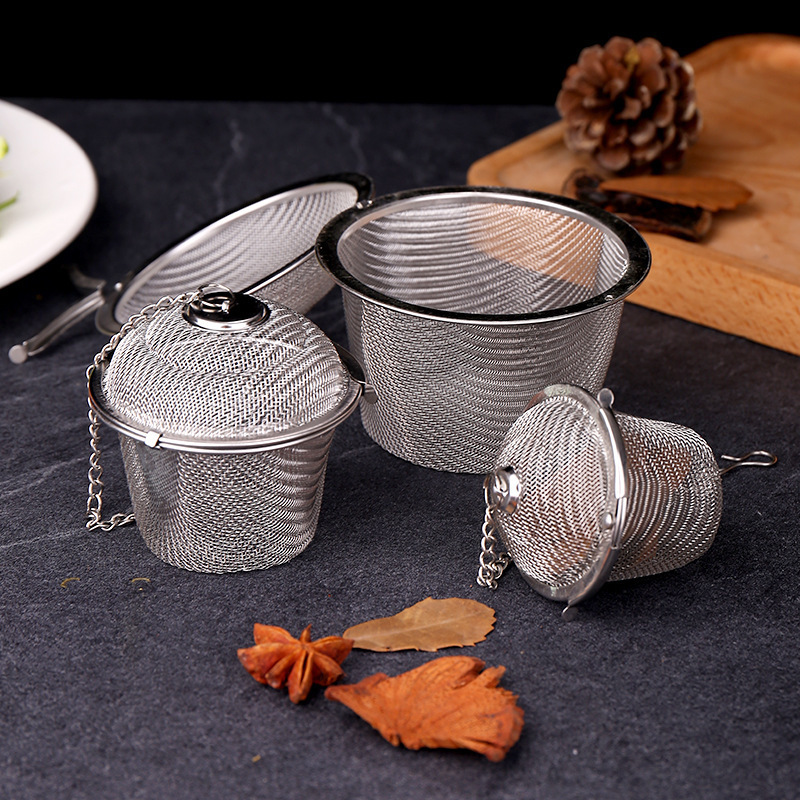 Picture of Mingwei 304 stainless steel net tea leakage seasoning hot pot soup bag stewed meat seasoning marinade box spice box Weibao