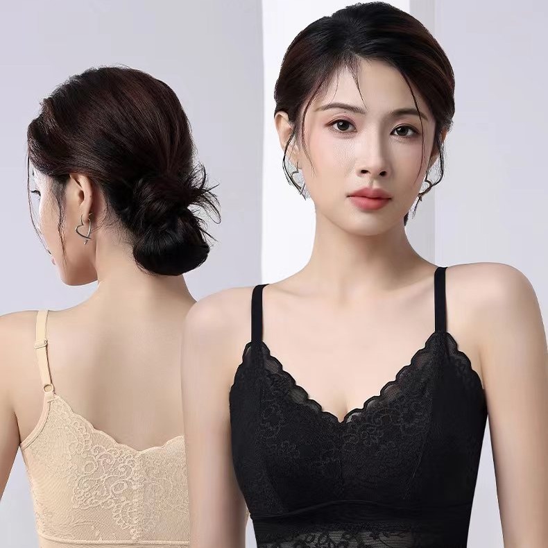 5898 Maintenance Bra Vest with Chest Pad, Breathable Latex Cup, Soft and Skin-Friendly, Versatile Daily Nylon Lining